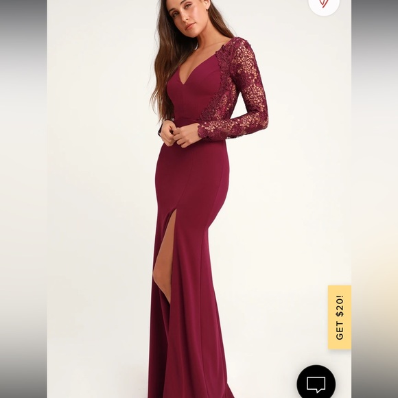 Lulus falling in plum purple lace up backless maxi dress - Picture 1 of 7